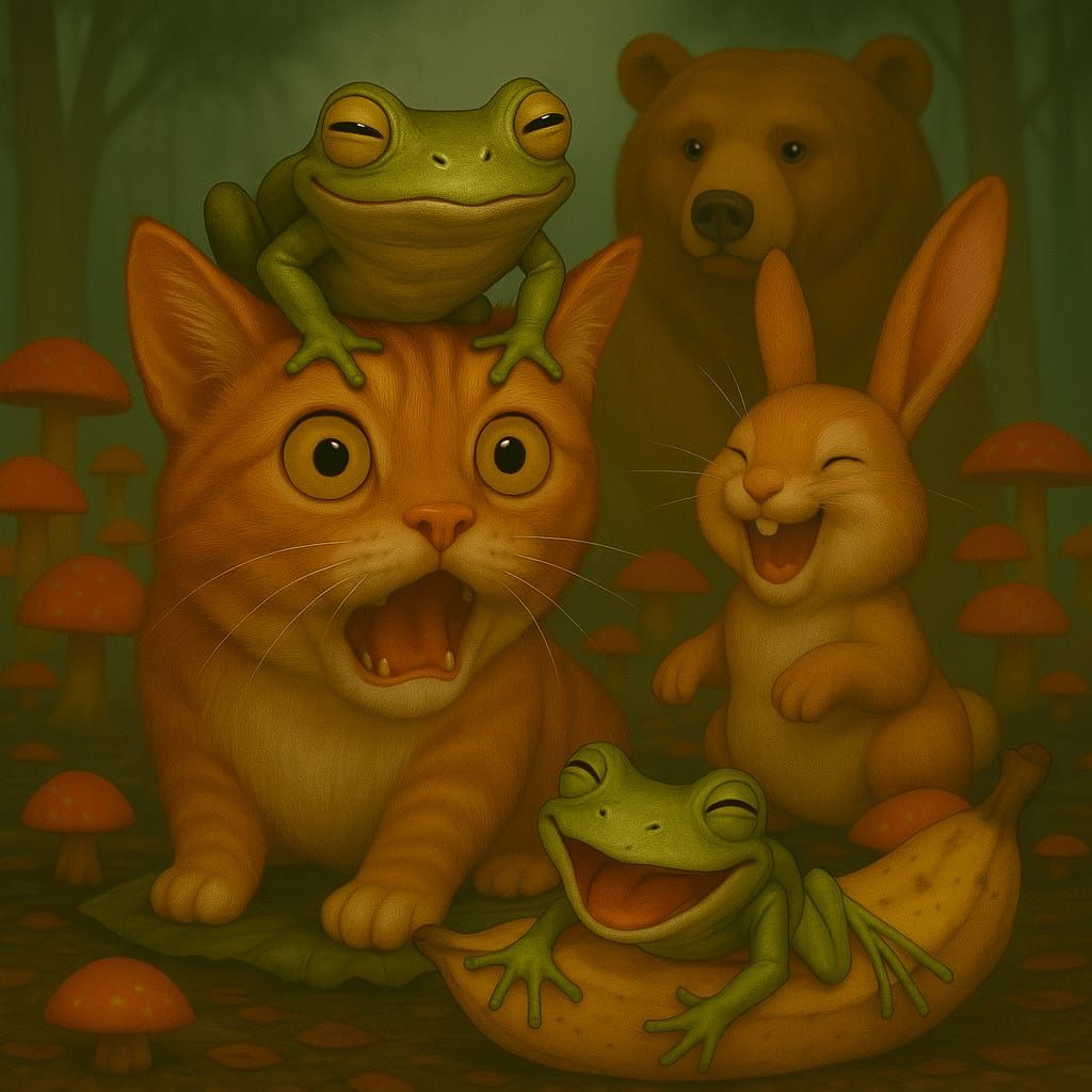 bearly noticed where hare laughs and cat gasps at toadally u...