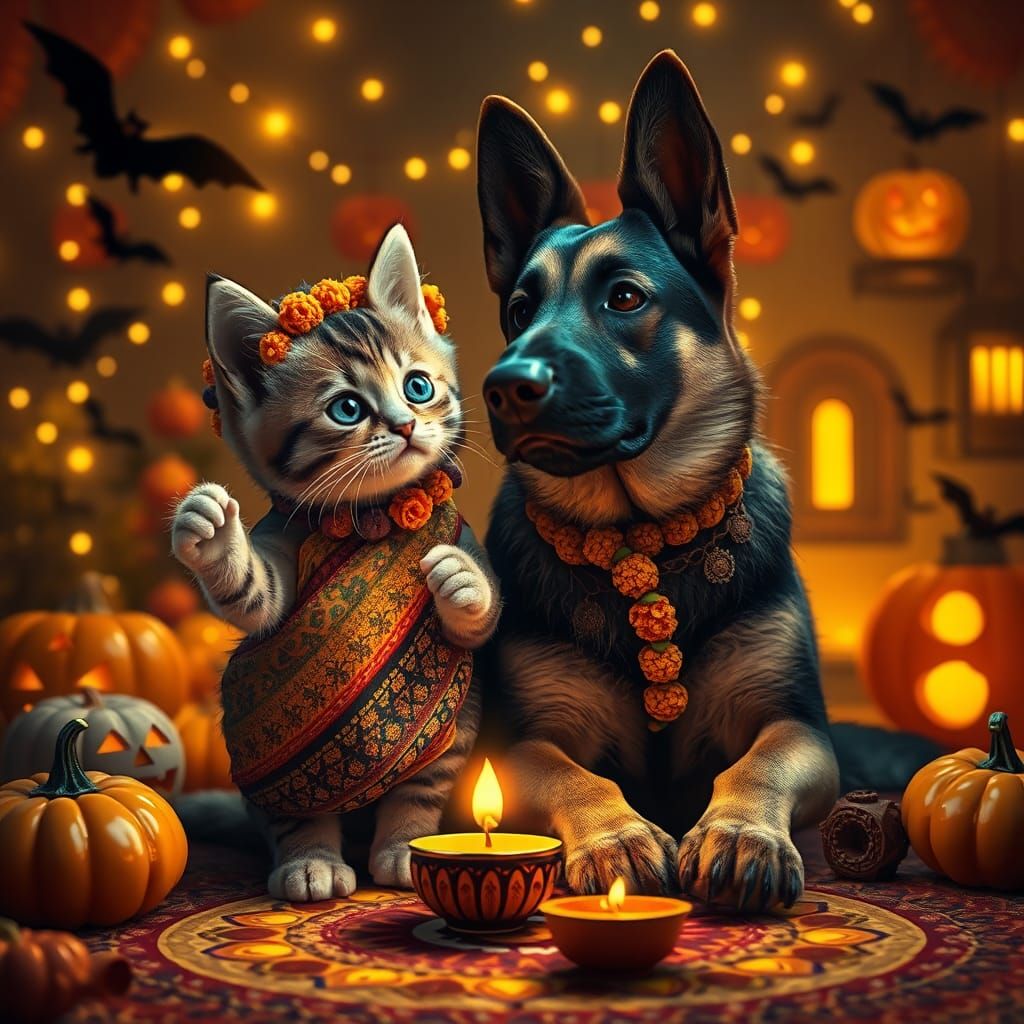 Deepavali - Halloween fusion  by @dinsat