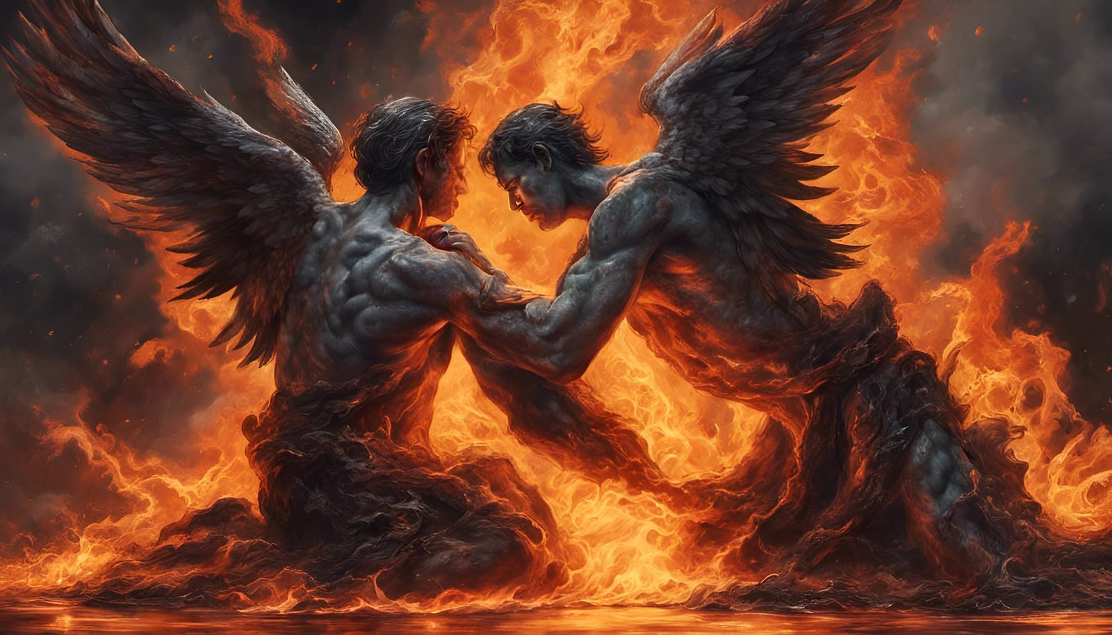 Satan and Beelzebub in Hell - AI Generated Artwork - NightCafe Creator