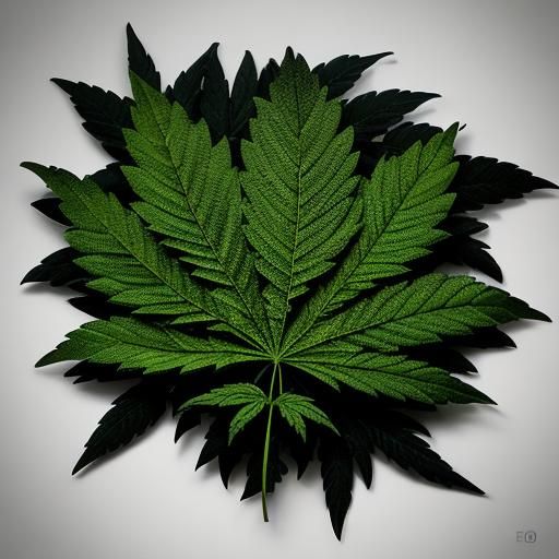 Logo face spooky with leaf marijuana with logo Marijuana