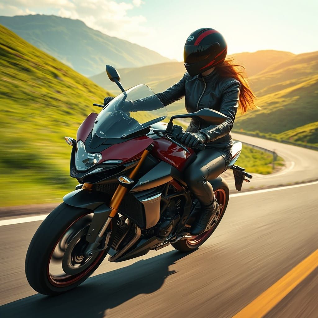 Hyper-Realistic Biker Speeds Through Idyllic Countryside in....