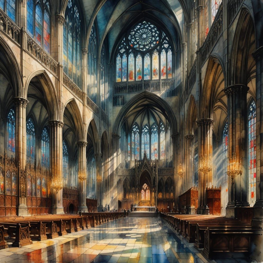 Illuminated nave  by @Leahcar