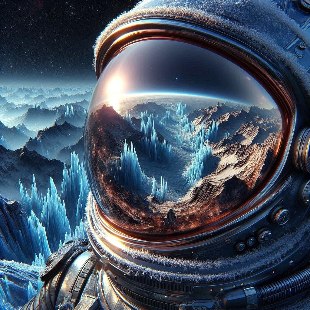 Pluto landscape through an astronaut’s lens