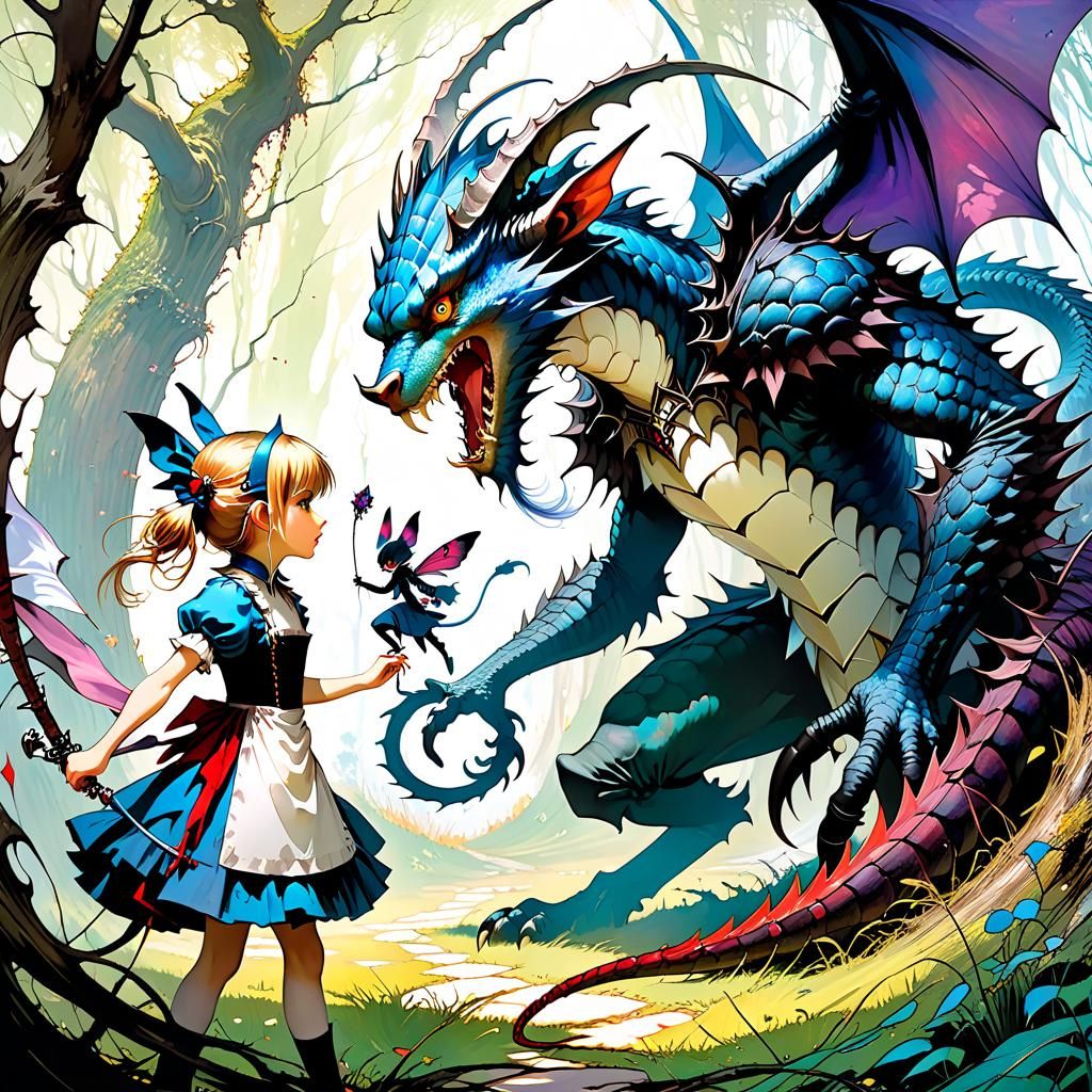 Jabberwocky confronting Alice