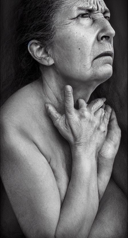 Despair.   Hyperrealism, 8k resolution, portrait of a yearni...
