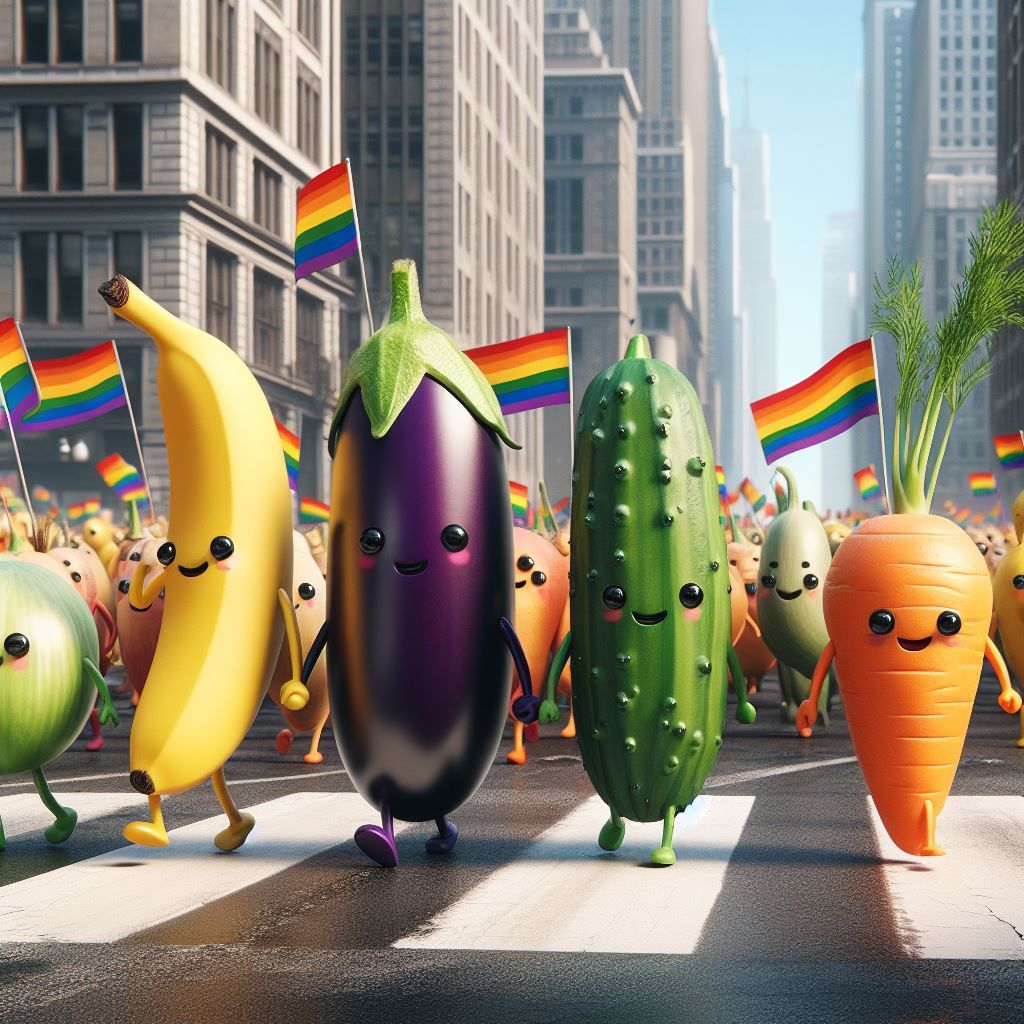 Chibi Fruits & Vegetables Gay Parade