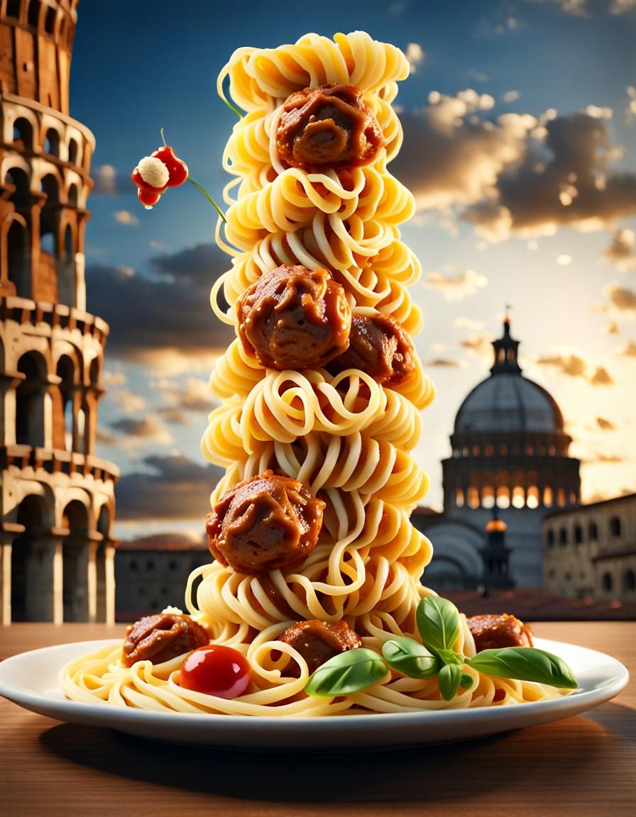 The Leaning Tower of Pasta  by @Colin Davis