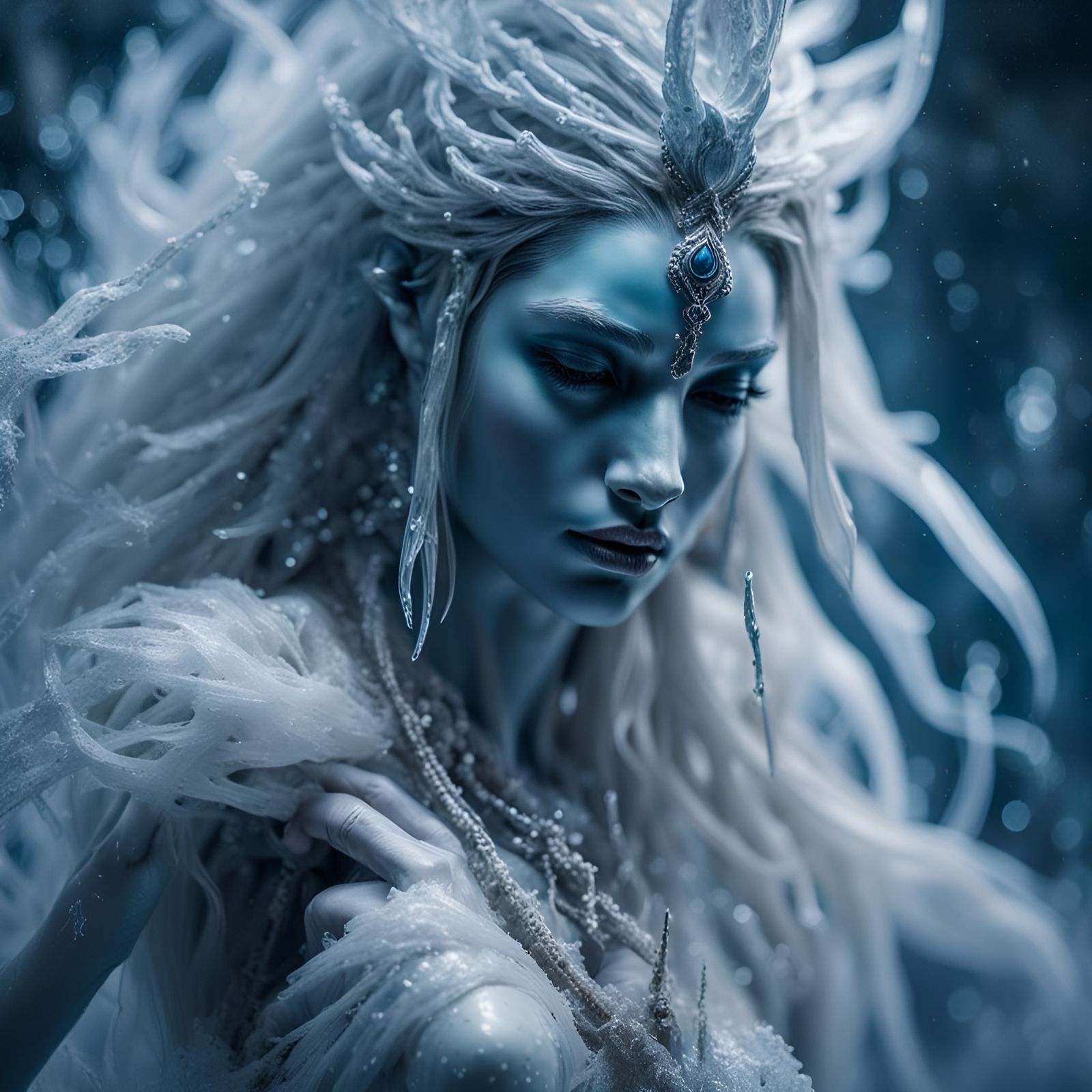 Shiva the goddess of ice - AI Generated Artwork - NightCafe Creator