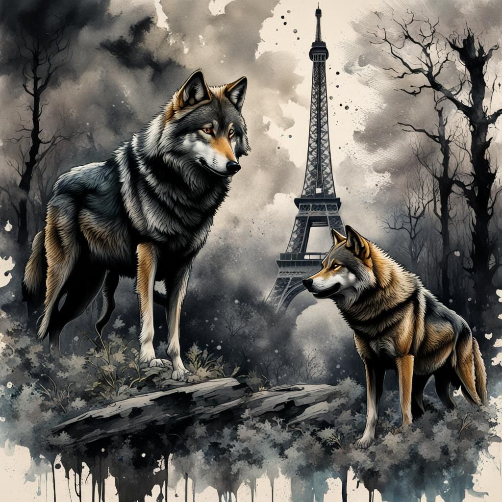 Paris wolves - AI Generated Artwork - NightCafe Creator