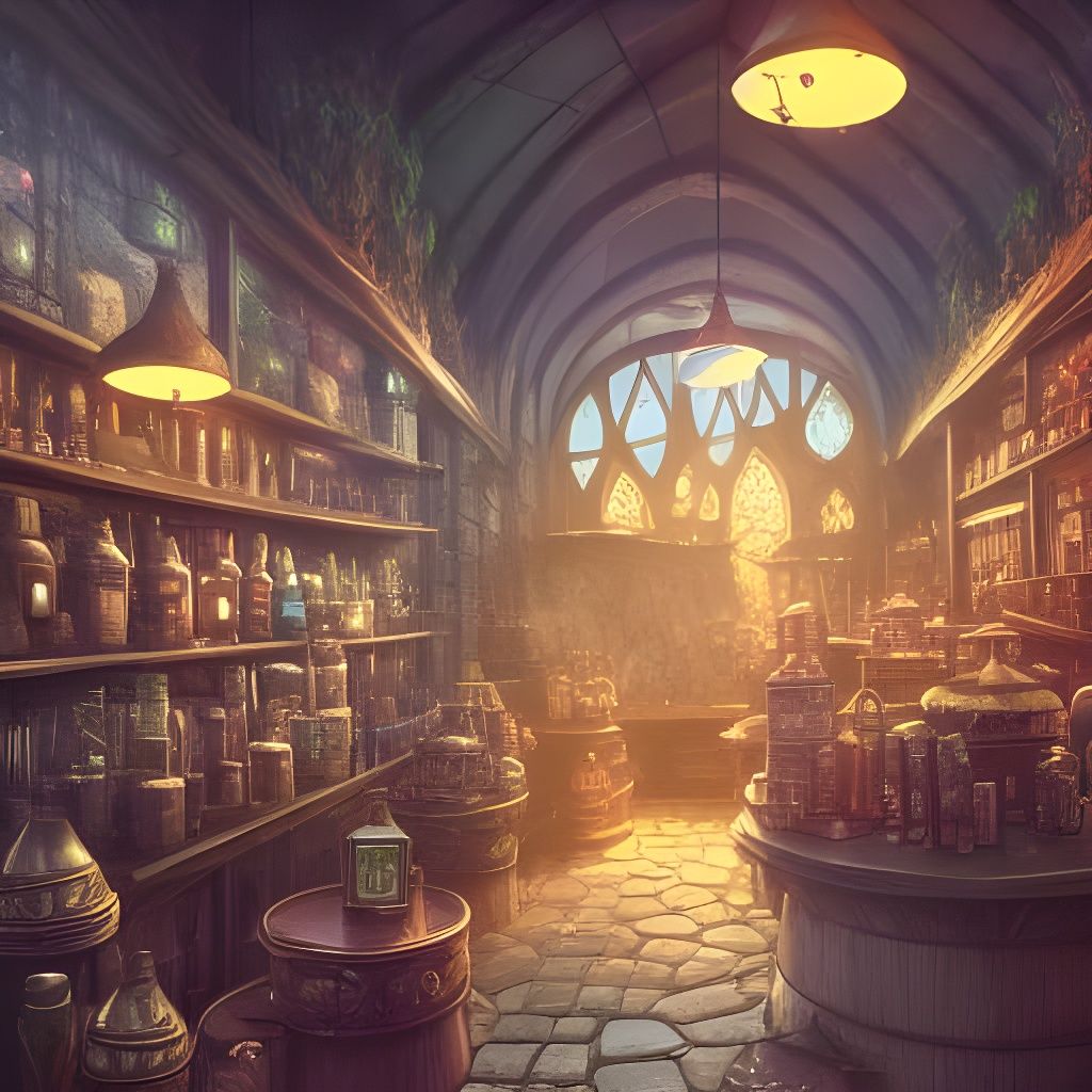 The potion shop - AI Generated Artwork - NightCafe Creator