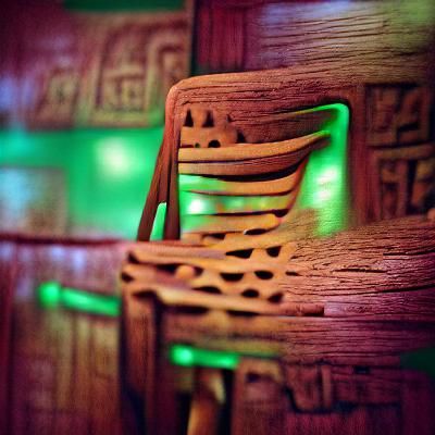 neon and chair