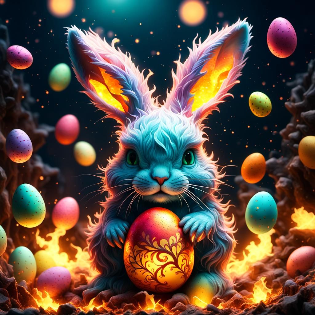 Luminous Legacy: The Easter Hare’s Enigma  by @Mohmmed Al-Robidi