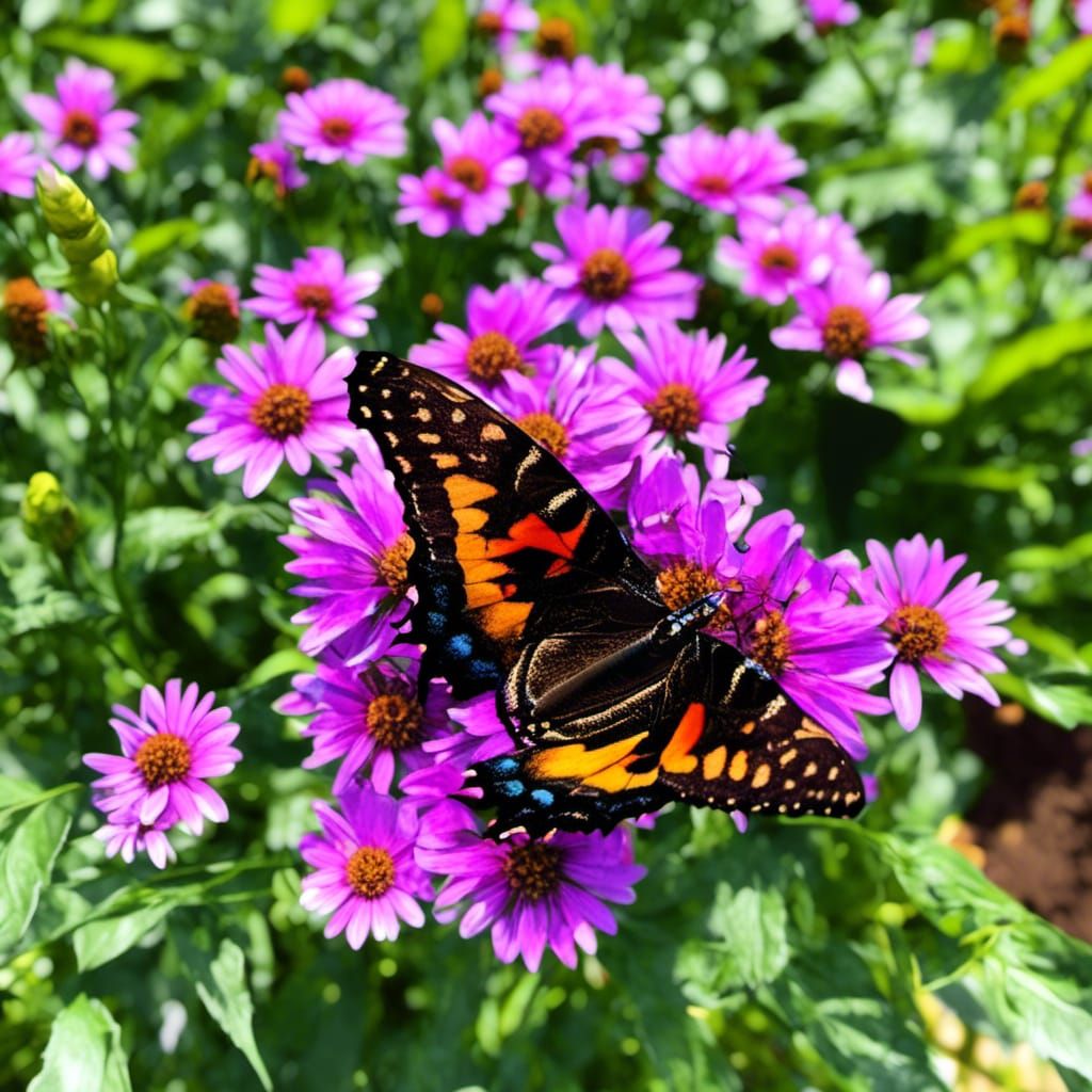 Butterfly on flower beautiful insanely detailed insanely realistic HDR 64k mega pixels octane render GCSociety unreal engine 5 liquid smooth...