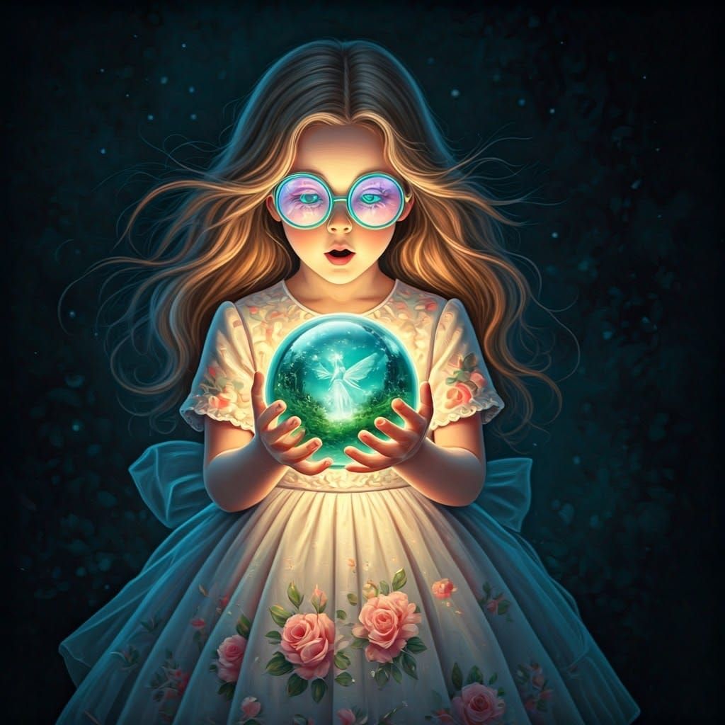 Orbs ; surprised little girl she doesn't know what she sees