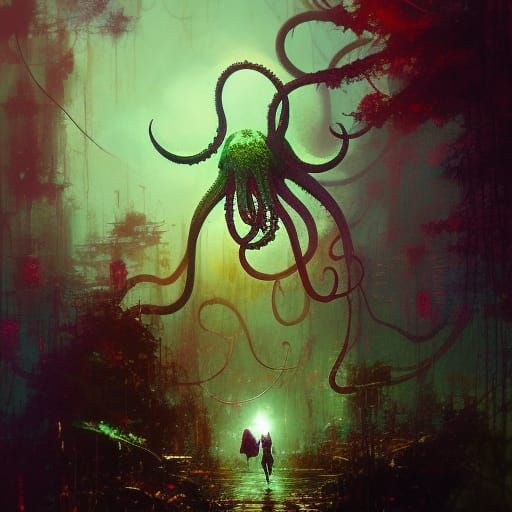 Psychedelic Tentacle Brain Monster - AI Generated Artwork - NightCafe ...