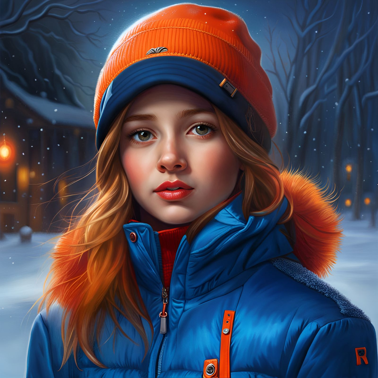 Winter Chic: Blue and Orange