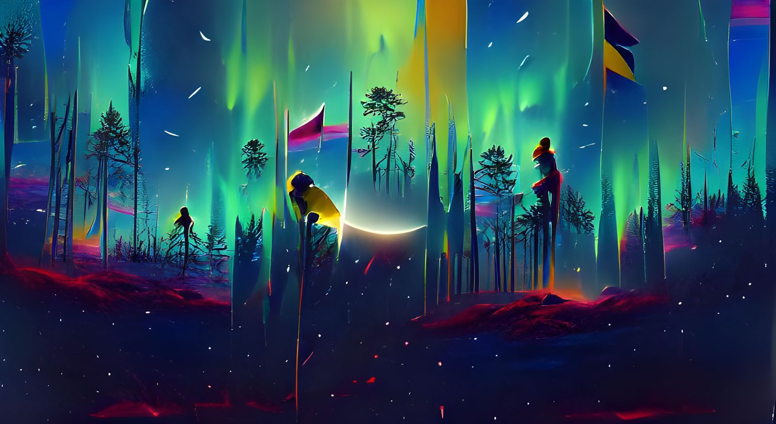 Aurora Borealis Dancing Above The Boreal Shield - Ai Generated Artwork 