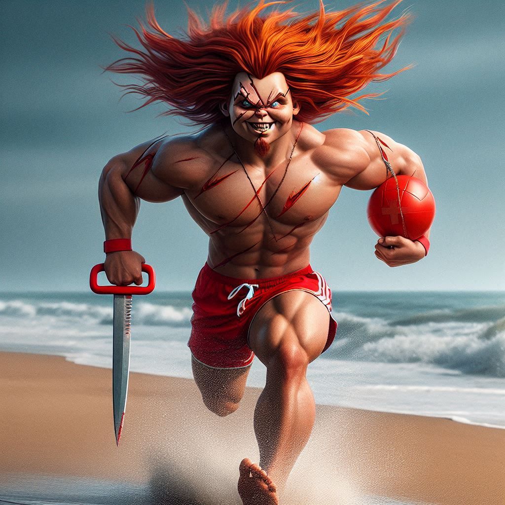 Chucky the Baywatch lifeguard