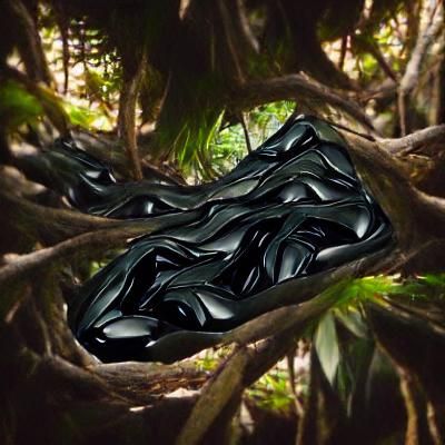 obsidian waves of hide slither through the jungle branches