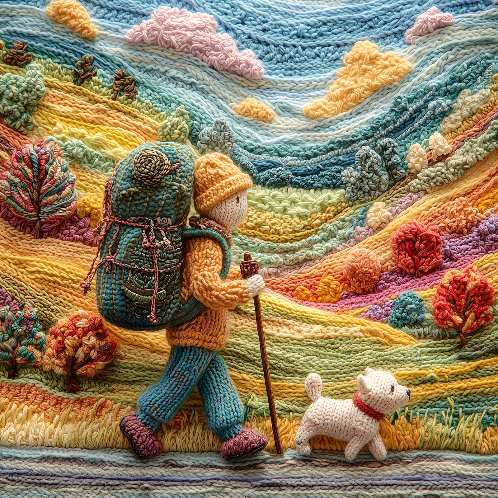 Woolen Man and his Dog