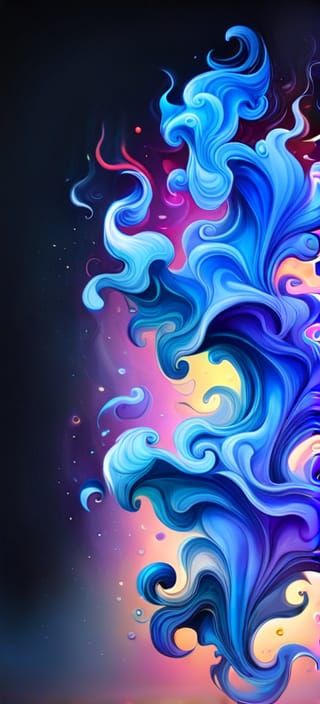 Magic Ink flow: black background, 8k resolution photorealist...