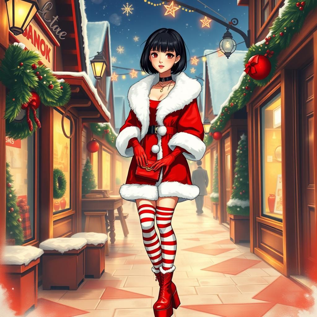 Santa dress in christmas village