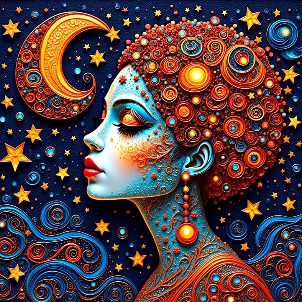 <lora:Zentangled:1.0>
Glowing Zentangle "Monalisa" with intricate tiny circles and Horror fire swirls. By van gogh. Colourful. Retro shapes....