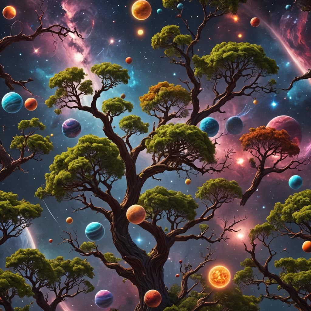Cosmos and trees