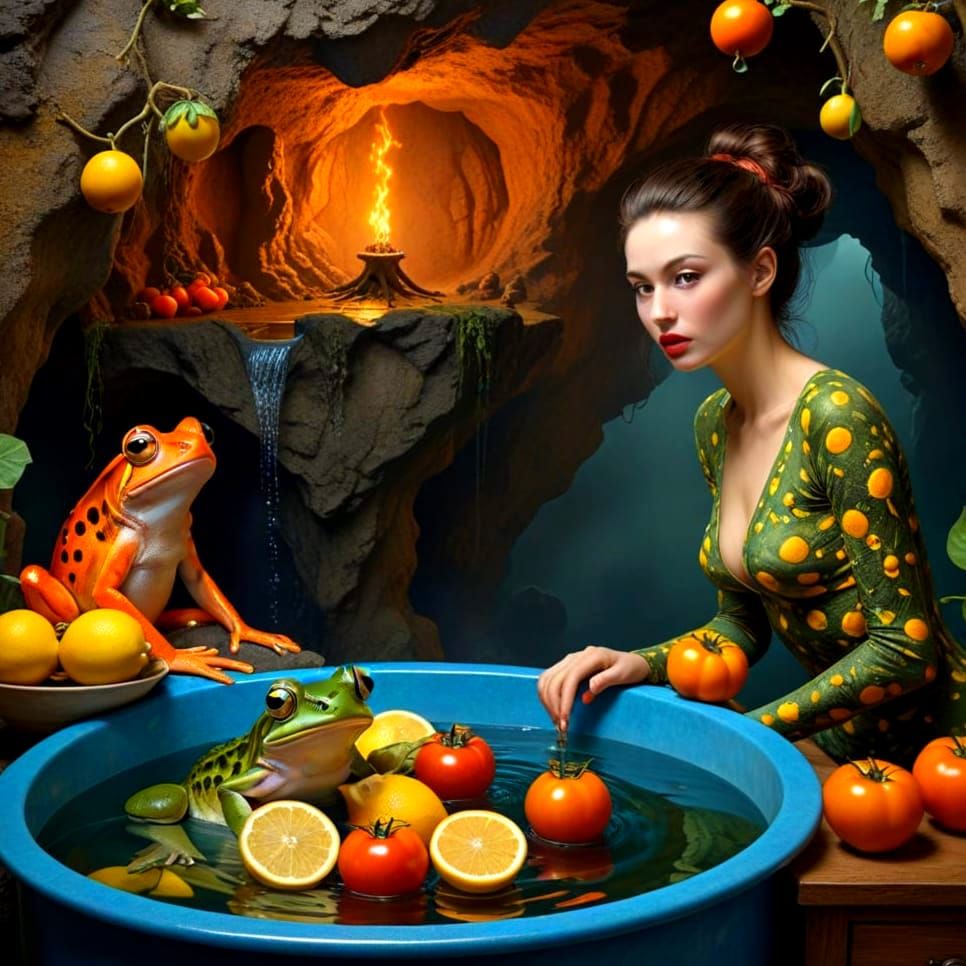 Ethereal Lady in Vibrant Surrealistic Scene