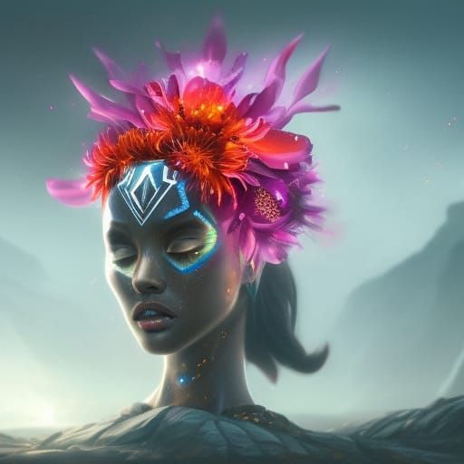 Queen - Vibranium Flower - Ai Generated Artwork - Nightcafe Creator