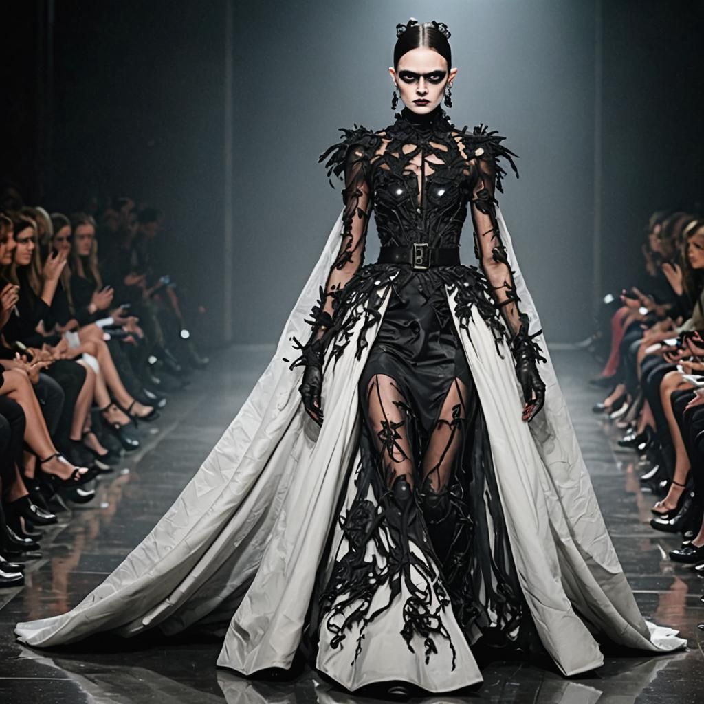 Ghoul runway designer gown obfuscated