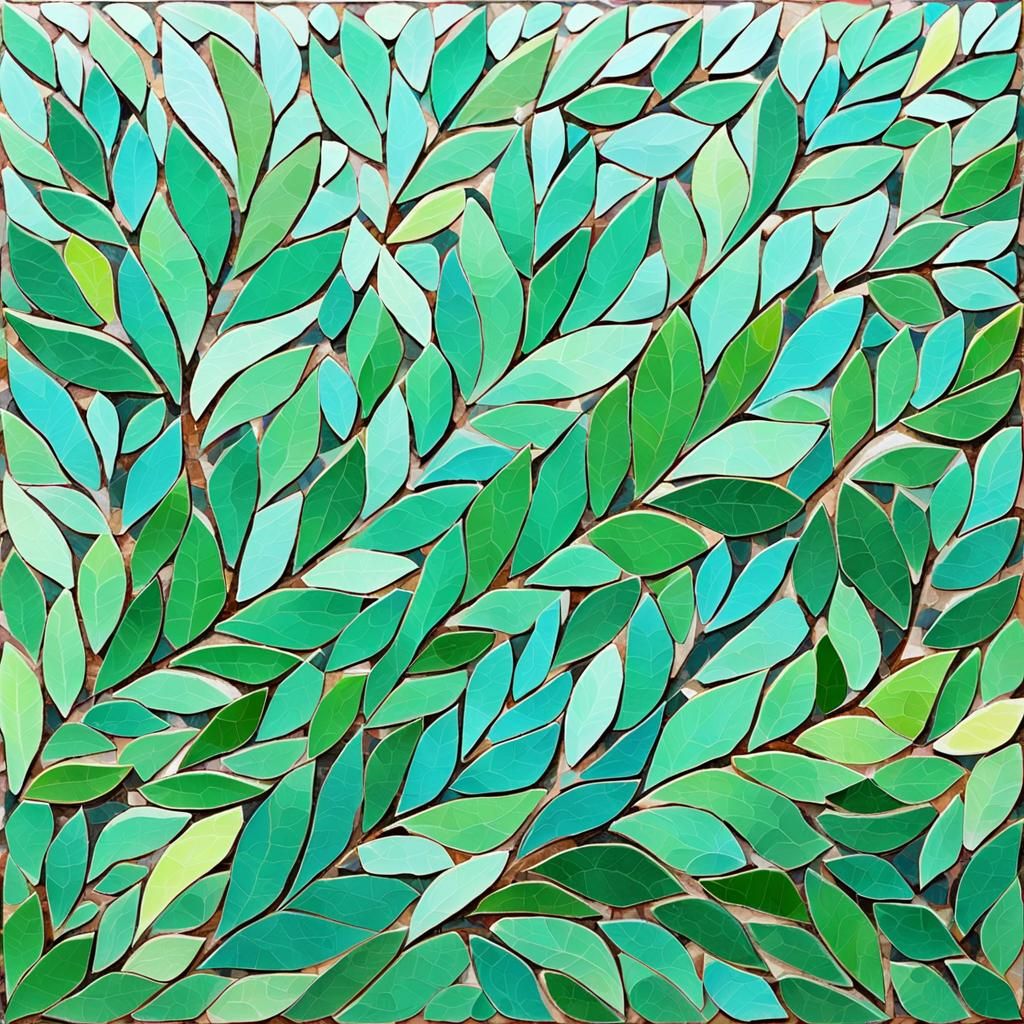 Green Leaves in a Gentle Mosaic