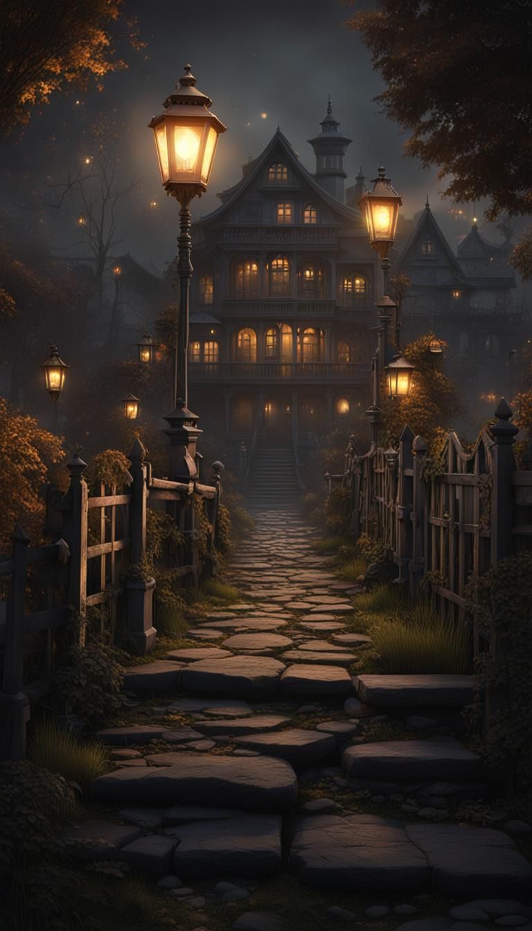 Haunted City: Dark, Scary, and Evil Concept Art