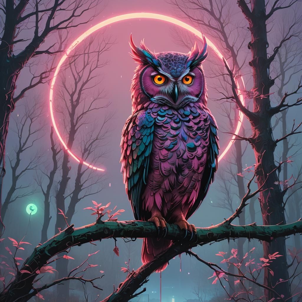 Afterglow Owl  by @St_Moses