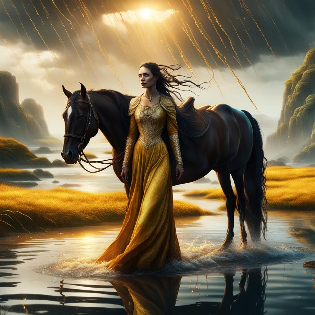 women and horse - AI Generated Artwork - NightCafe Creator