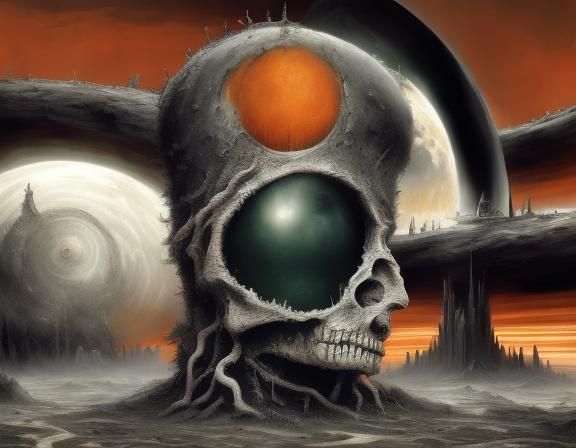 by hr giger, salvatore dali, max ernst, hironymus bosch, pie...