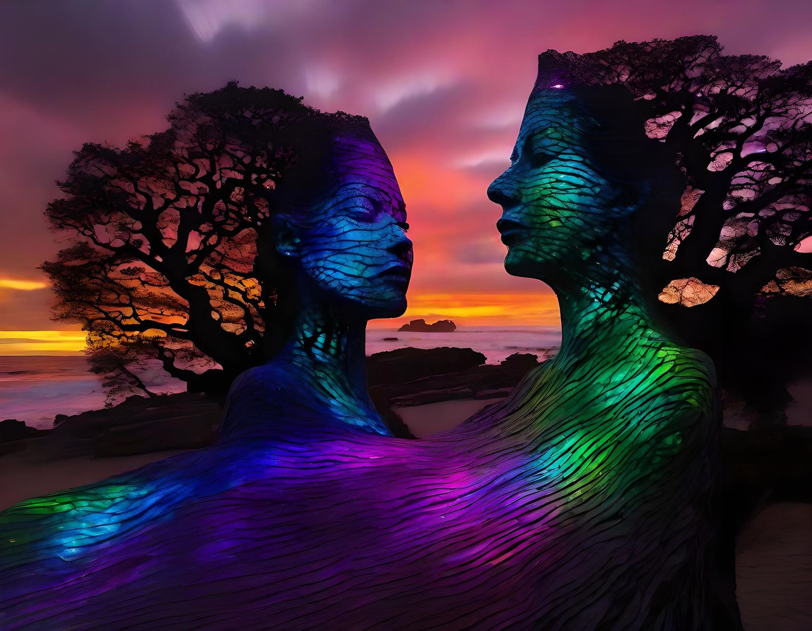 Iridescence by the Sea - AI Generated Artwork - NightCafe Creator