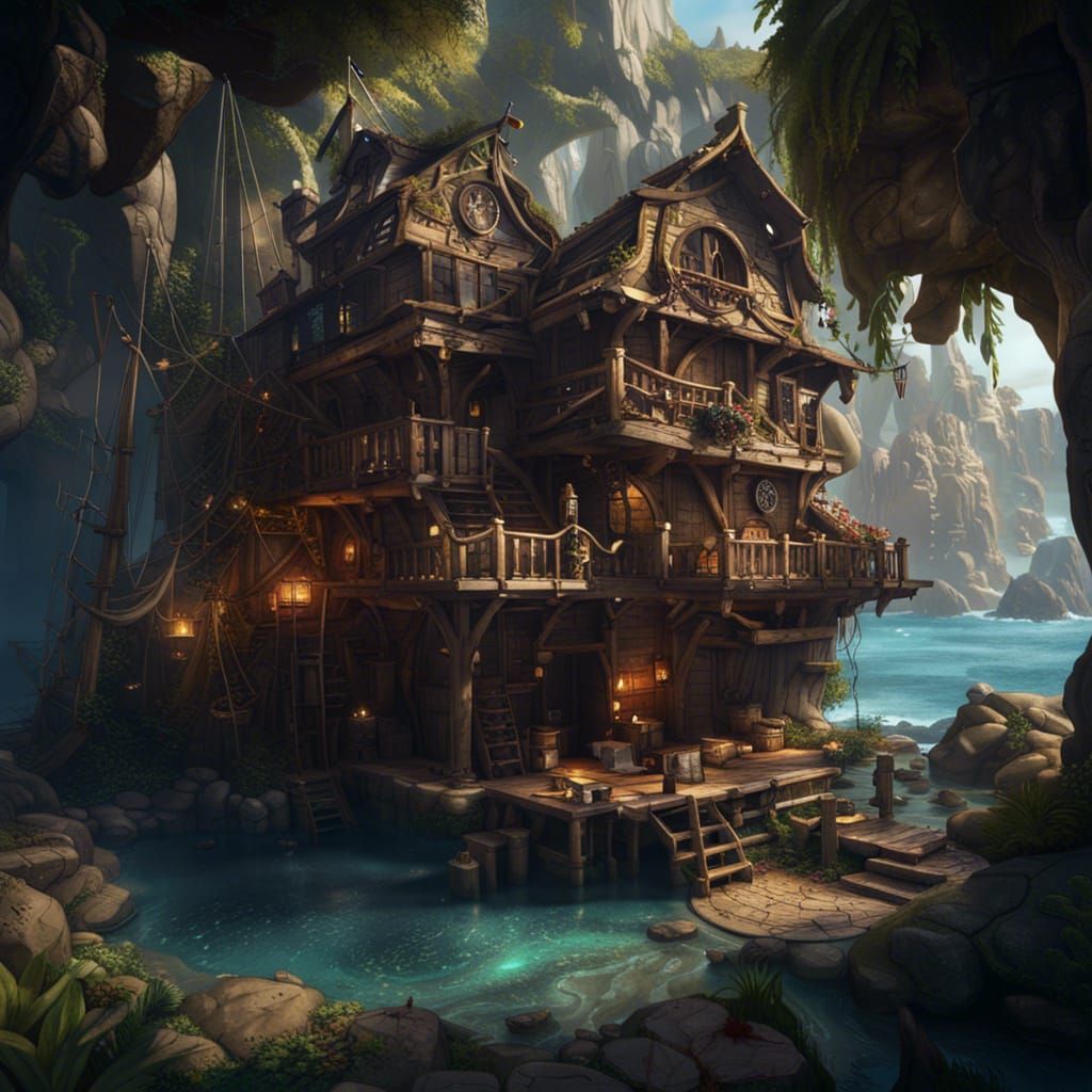 A pirate hideout  by @Lua