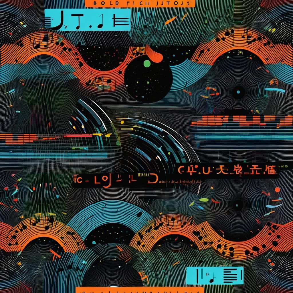 Abstract Rock Album Art in Cubist Art Deco Style