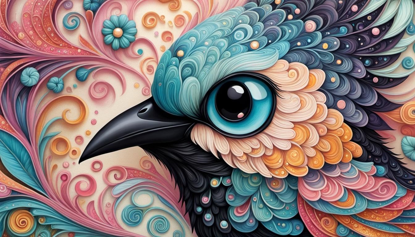 Glitter Crow  by @Bunnzo