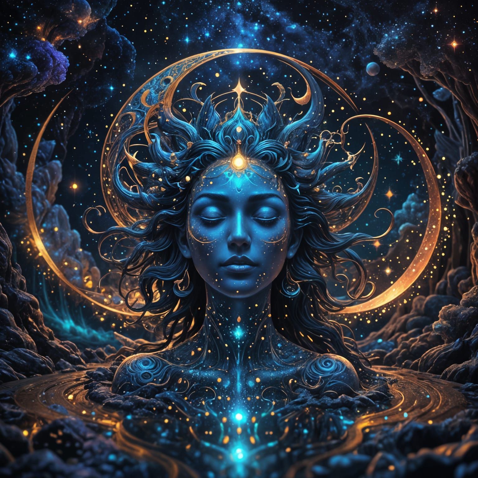 Cosmic Holographic Moonlit Dreamscape