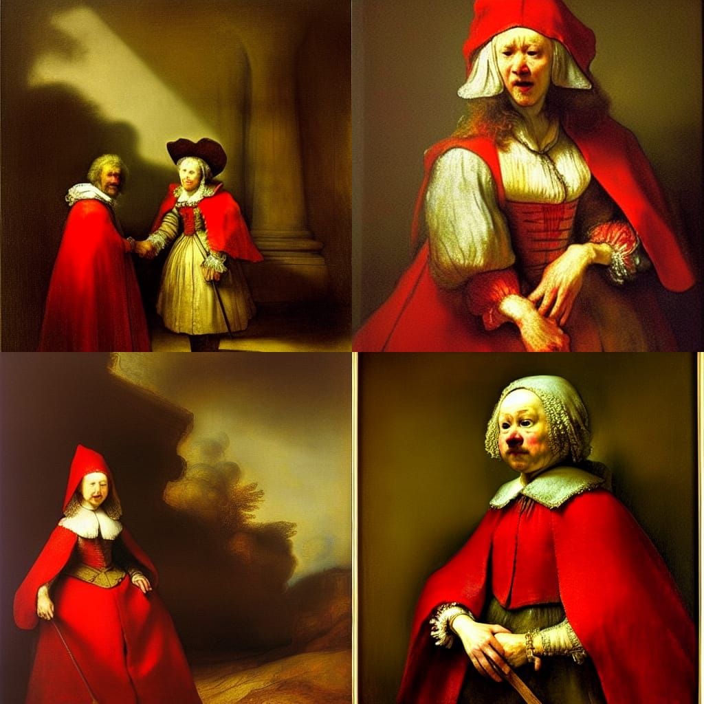Red riding hood, Rembrandt, baroque Art, grandeur, sensuous ...