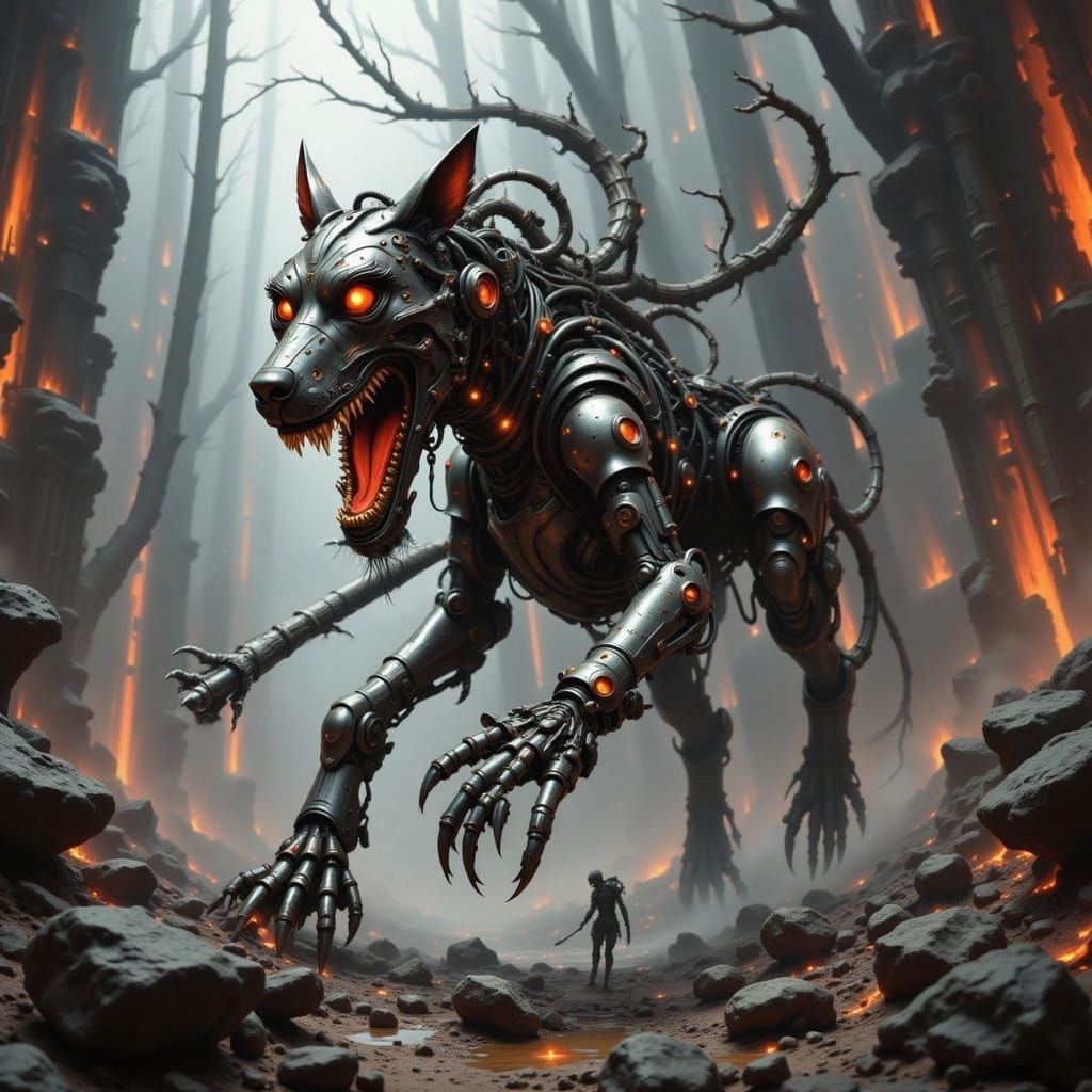 <lora:Canine-Feline:1.0> <lora:Atomatons:1.0> <lora:Mecha:1.0> <lora:Cats and Dogs:1.0> "Mechanical dog"