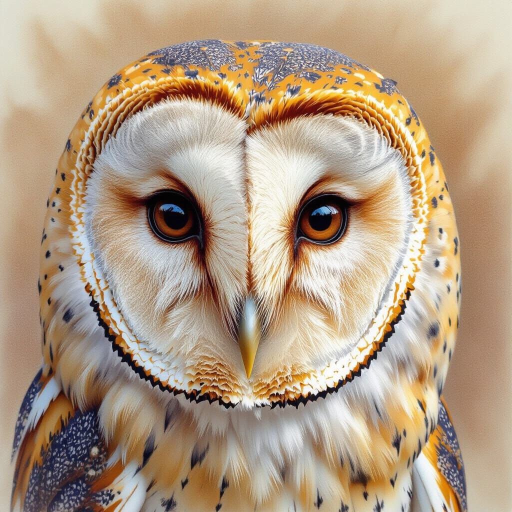 A close up portrait of a fabulous barn owl  ::  A highly detailed and realistic colored pencil portrait ...  by @Mapleaf100color