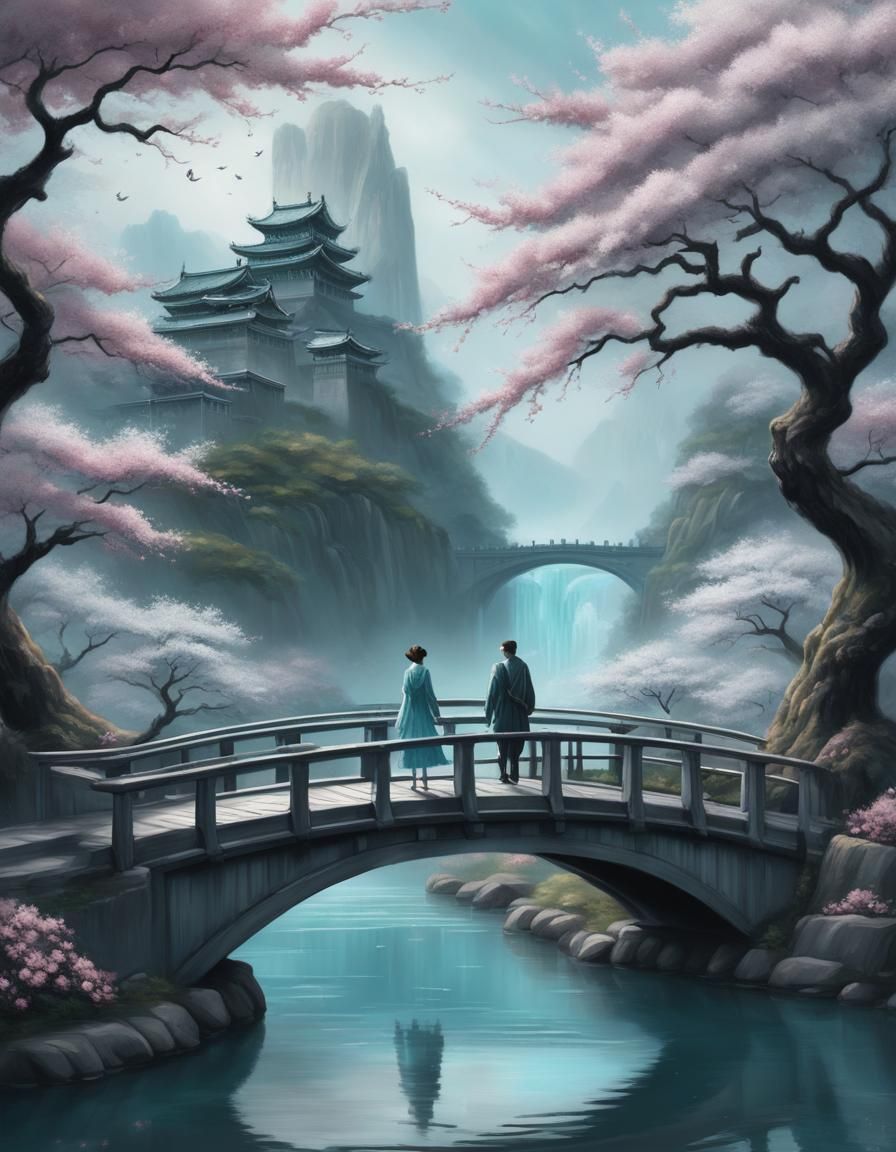 "Bridge under cherry blossom" 01