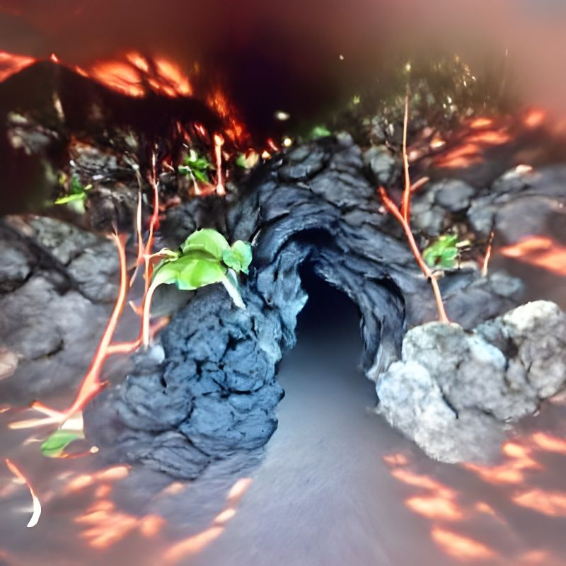 Lava tube at night