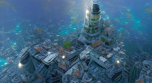 skyscraper on the bottom of the ocean
