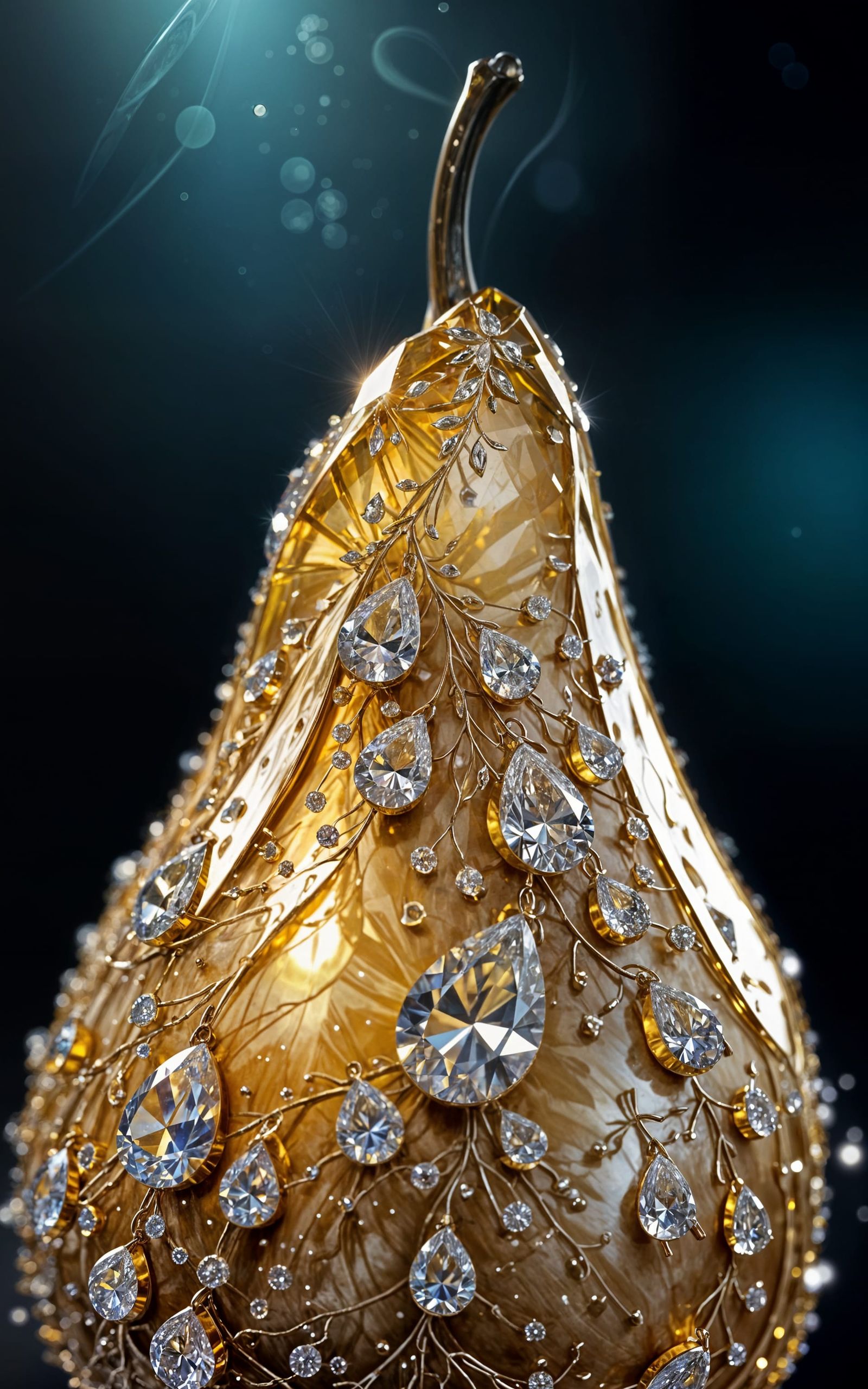 Pear made of Glass and Diamonds   by @Beep