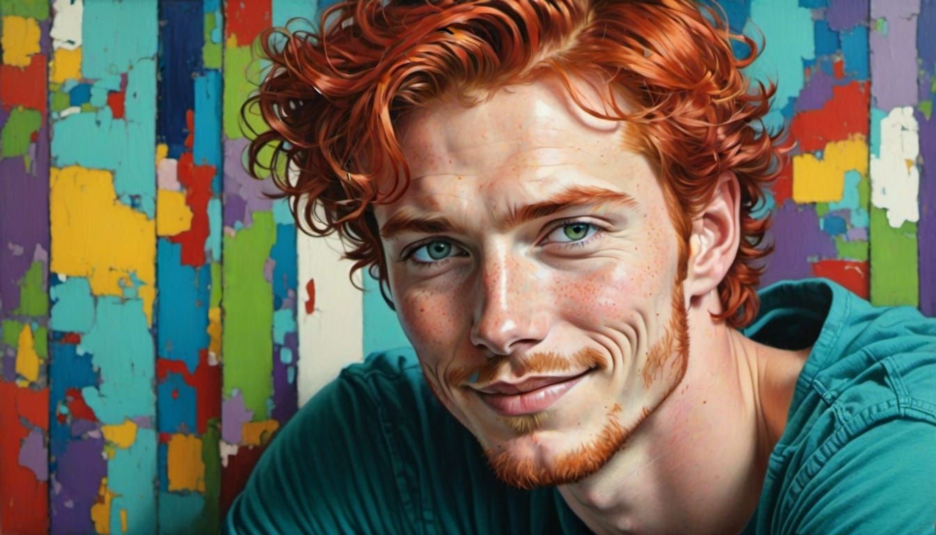 A handsome ginger <lora:Vivid Femme Faces:1.0> 