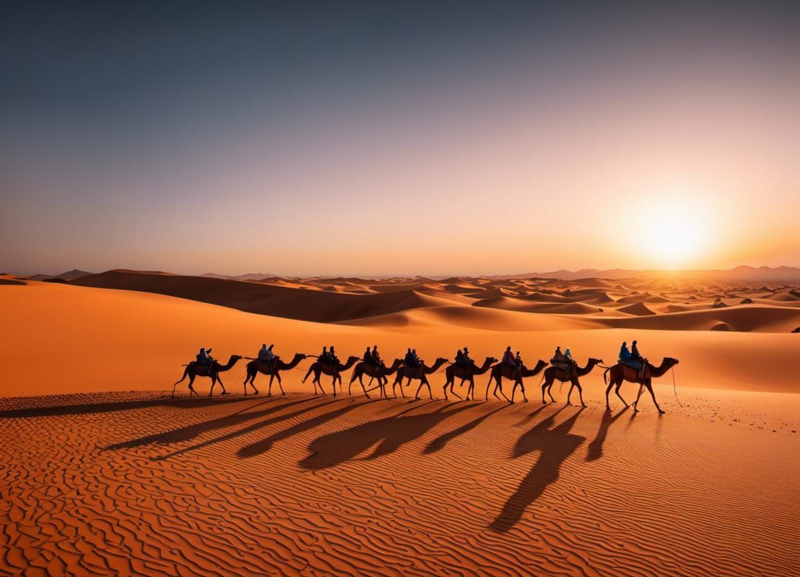 Sunset in sahara desert - AI Generated Artwork - NightCafe Creator